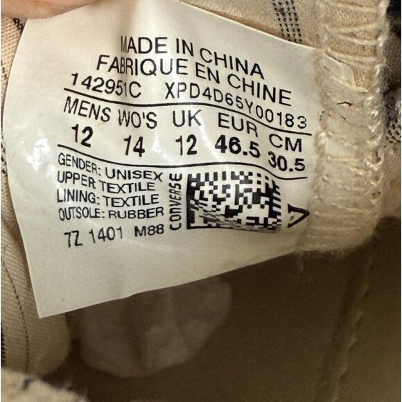 Converse X John Varvatos Cream Cap Toe Sneakers Men’s Size 12 142951C - Picture 10 of 10